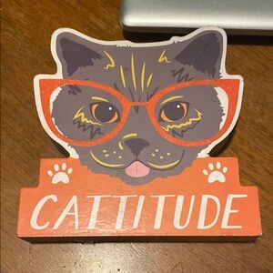 Cattitude Cat Decor with Orange and Gray Design